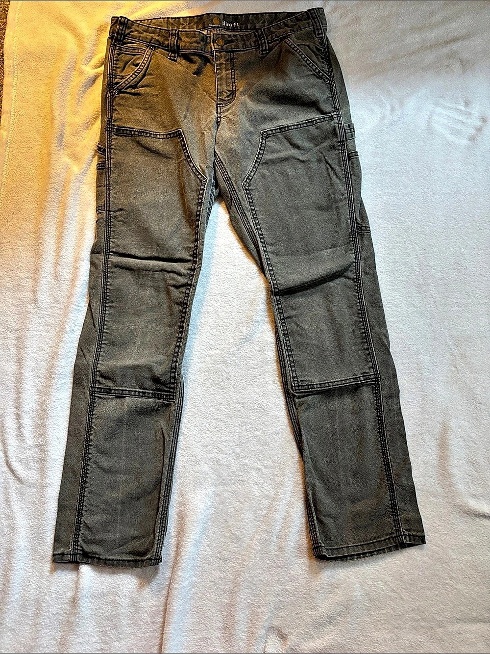 Carhartt Slim-Fit Crawford Double-Front Pant Cargo Pants Gray Size 10 Regular